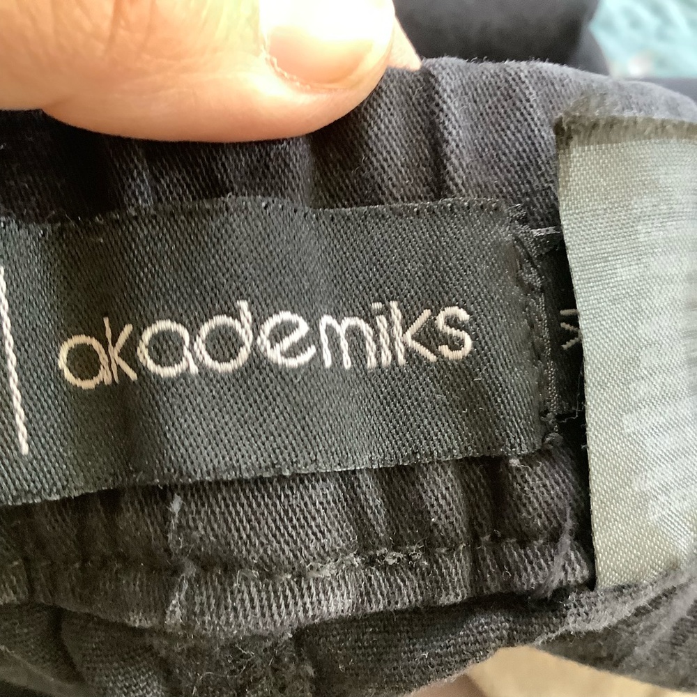 Akademiks Mens Black Stacked Canvas Joggers XL 32x30 Draw String Waist - Picture 10 of 10